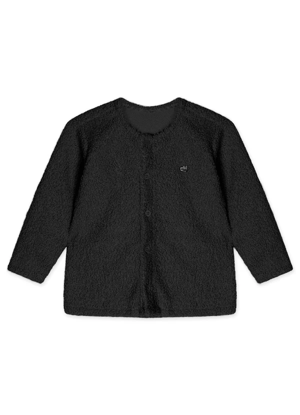 Marisol - Cardigan Manga Longa Infantil Preto