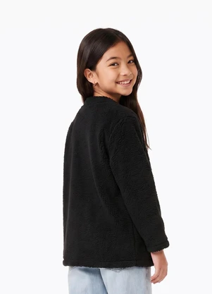 Marisol - Cardigan Teddy Infantil Feminino Preto - MARISOL