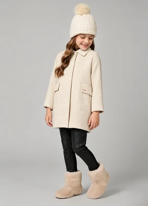 Trick Nick - Casaco Feminino Infantil Tweed Bege - TRICK NICK