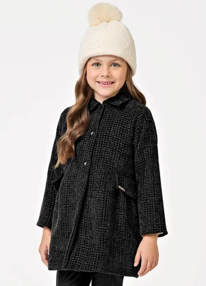 Trick Nick - Casaco Feminino Infantil Tweed Preto - TRICK NICK