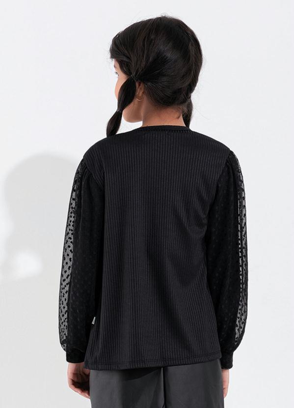 Outlet - Casaquinho Infantil Preto com Mangas Bufantes 2