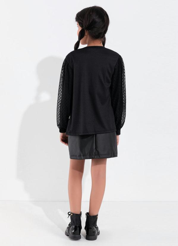 Outlet - Casaquinho Infantil Preto com Mangas Bufantes 4