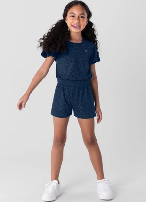 Brandili - Conjunto Infantil Menina em Malha  Azul - BRANDILI