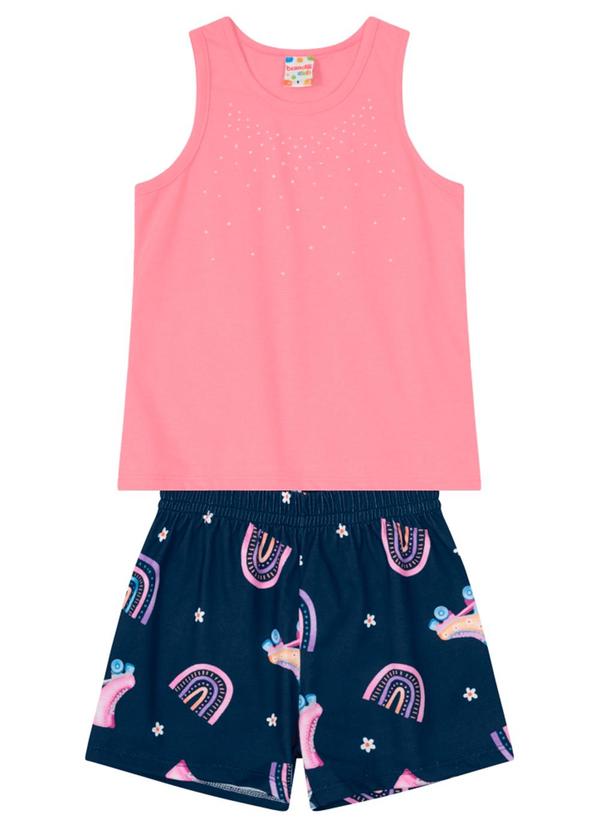 Brandili - Conjunto Infantil Menina em Malha   Rosa