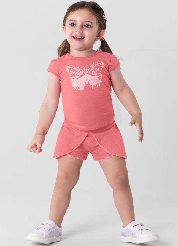 Brandili - Conjunto Infantil Menina em Malha Rosa
