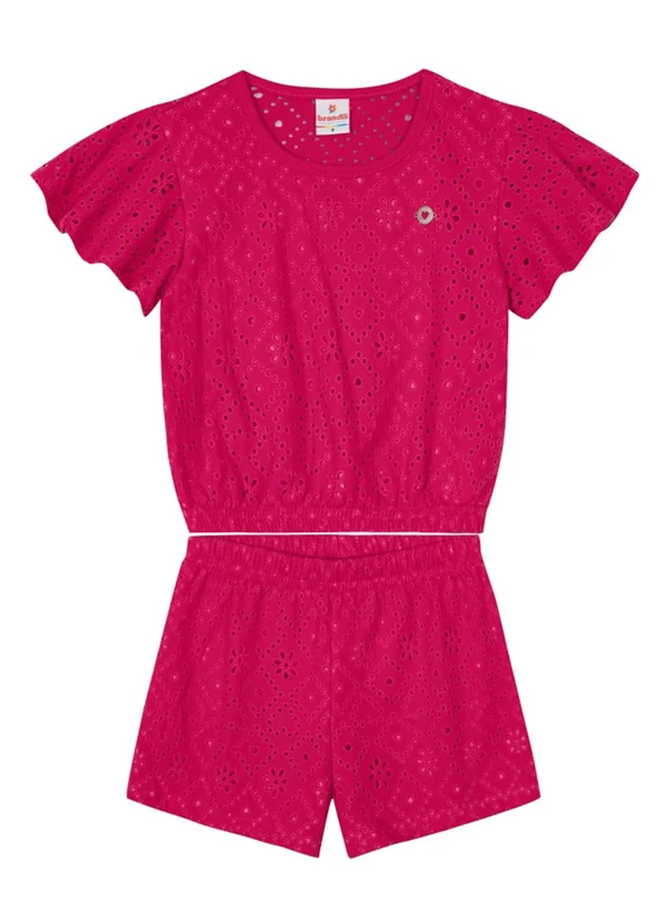 Brandili - Conjunto Infantil Menina em Malha Rosa