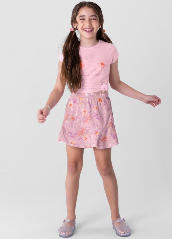 Brandili - Conjunto Infantil Menina em Malha Rosa