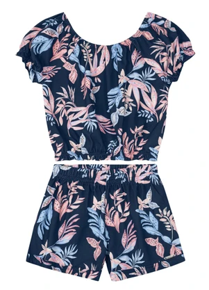Brandili - Conjunto Infantil Menina Estampado  Azul - BRANDILI