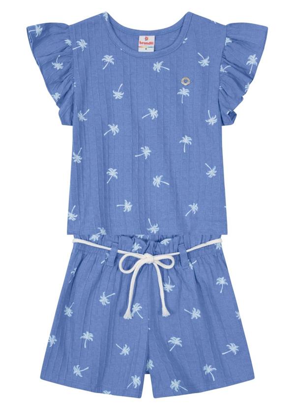 Brandili - Conjunto Infantil Menina Estampado  Azul