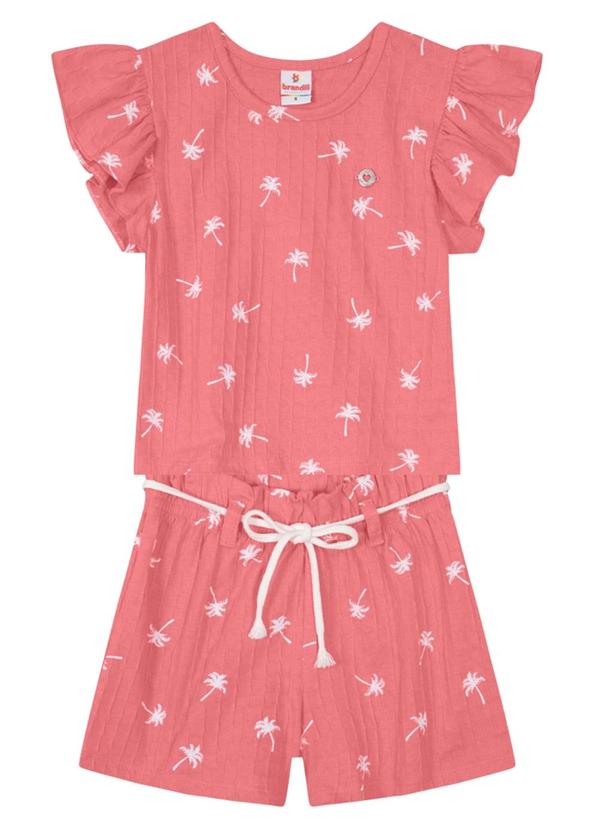 Brandili - Conjunto Infantil Menina Estampado Rosa