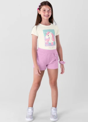 Brandili - Conjunto Infantil Menina  Natural - BRANDILI