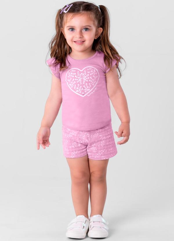 Brandili - Conjunto Infantil Menina  Rosa