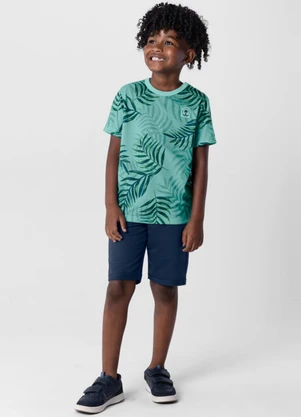 Brandili - Conjunto Menino com Camiseta e Bermuda Verde - BRANDILI