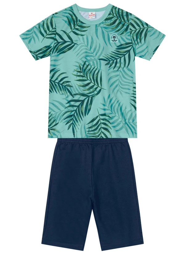 Brandili - Conjunto Menino com Camiseta e Bermuda Verde 2