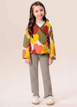 Bugbee - Kimono Infantil Tricoline Forro Malha Bege - BUGBEE