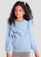 Brandili Mundi - Suéter Infantil Menina com Babado Bege - variação: Azul