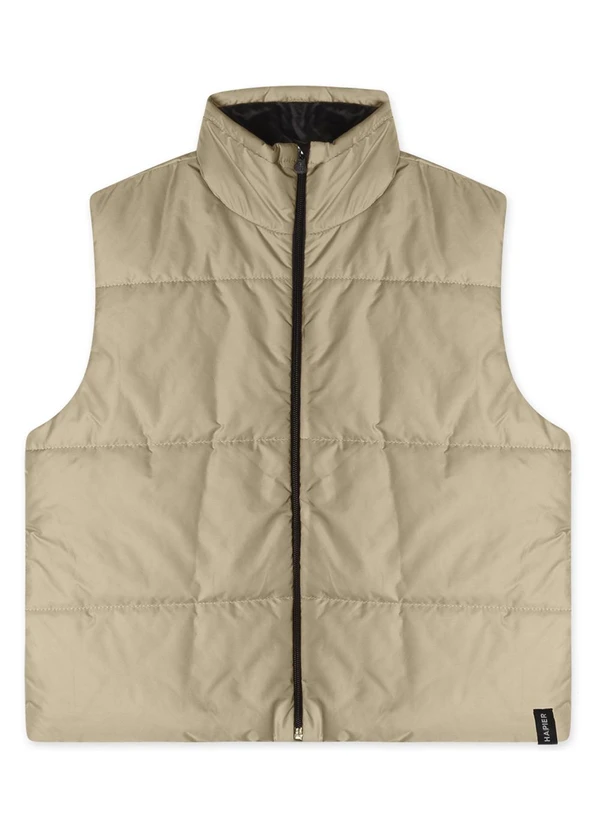 Hapier - Colete Cropped Puffer Juvenil Feminino Bege