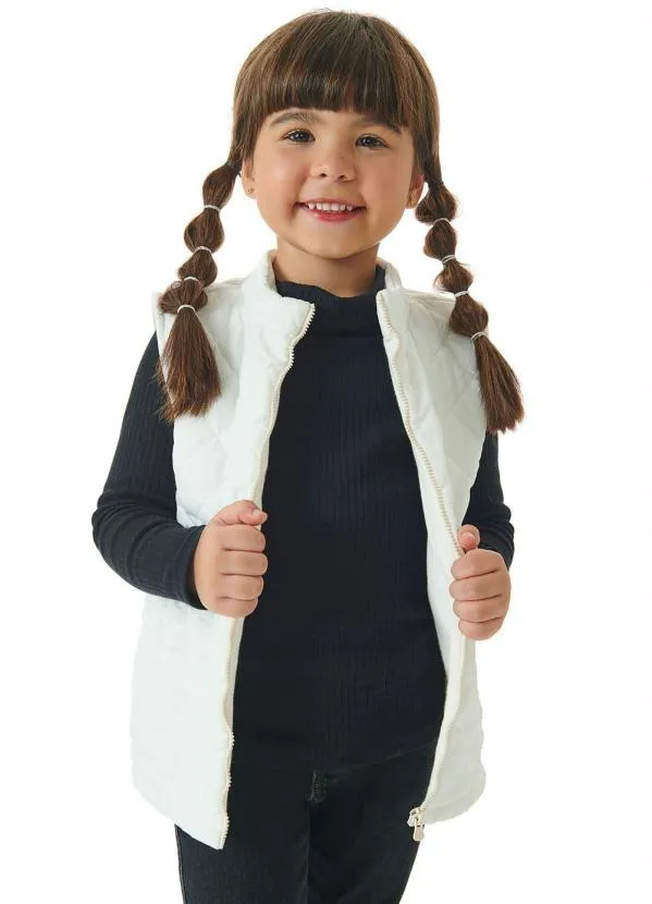 Up Baby - Colete em Tecido Texturizado Off White