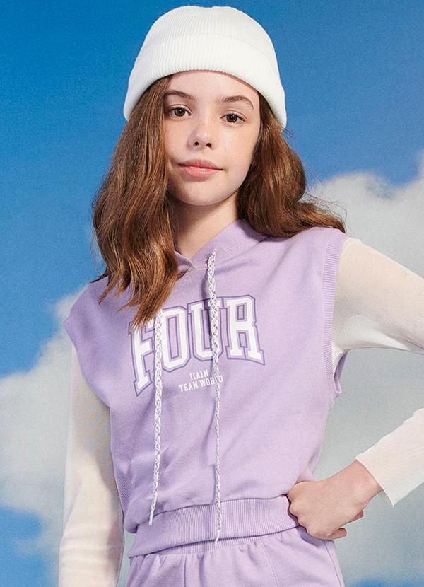 I Am - Colete Feminino com Capuz Lilás