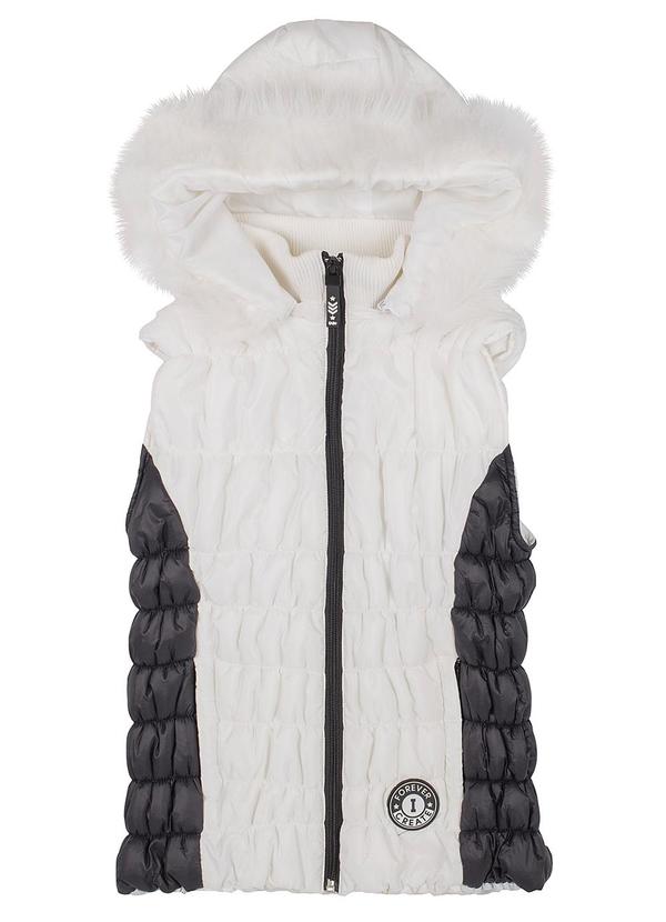I Am - Colete Feminino Puffer com Zíper Branco