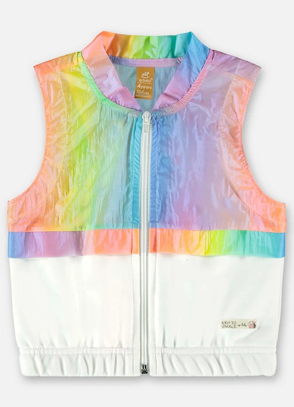 Up Baby - Colete Infantil em Moletom sem Felpa Bege 2