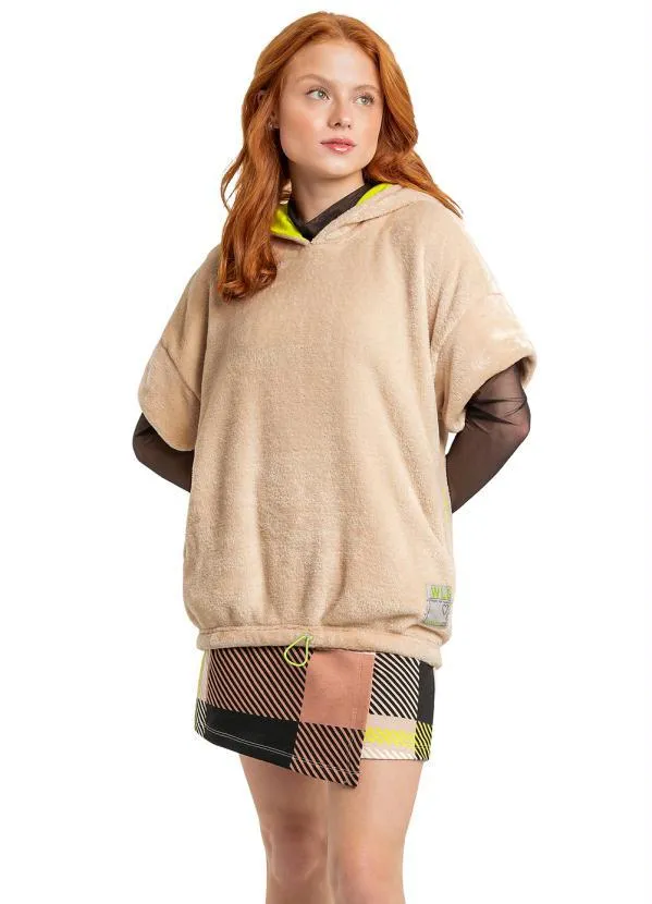 Gloss - Colete Infantil Menina em Fleece Bege