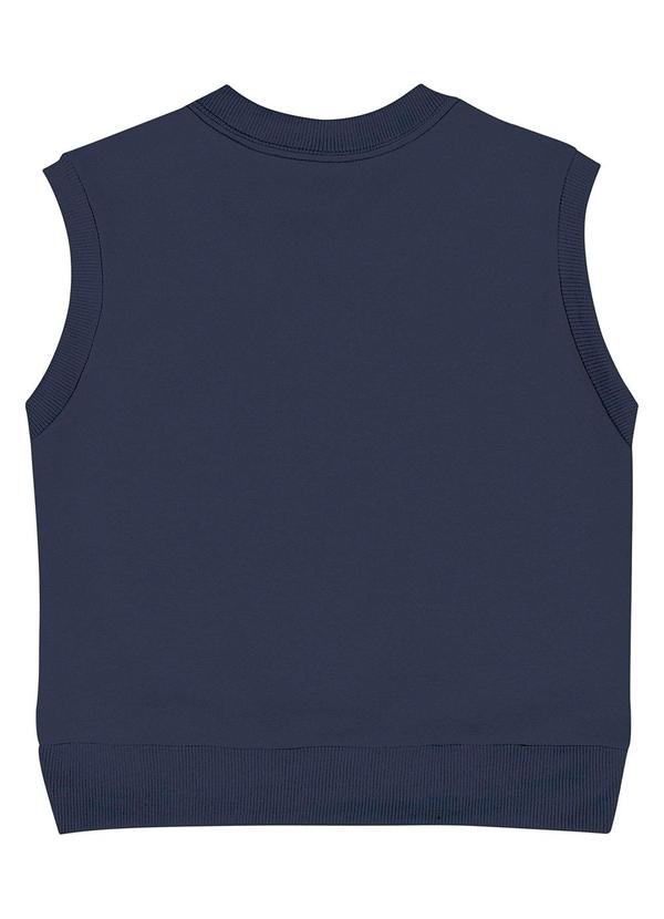 Quimby - Colete Infantil Unissex em Moletom Azul
