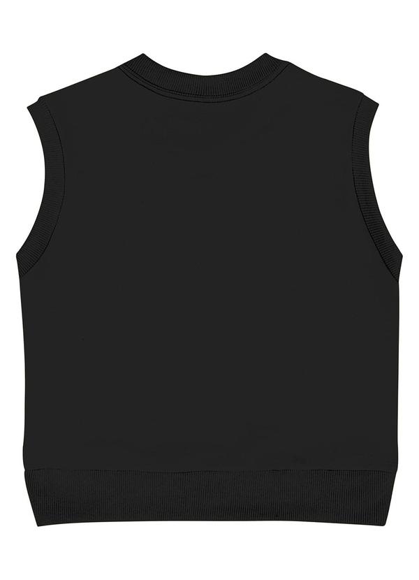 Quimby - Colete Infantil Unissex em Moletom Preto 2
