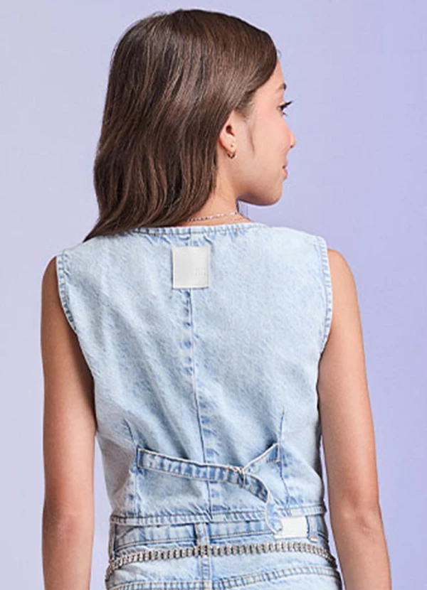 I Am - Colete Jeans Claro Azul 2