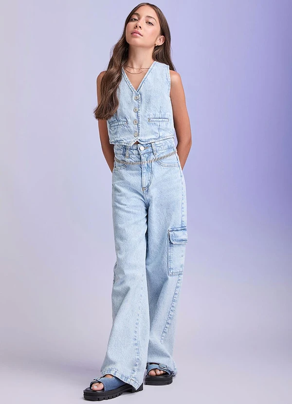 I Am - Colete Jeans Claro Azul 3