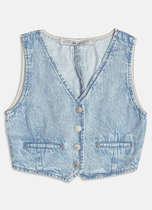 I Am - Colete Jeans Claro Azul 4