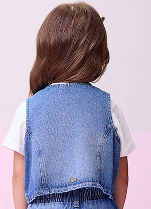 Momi - Colete Jeans com Botões Azul - MOMI