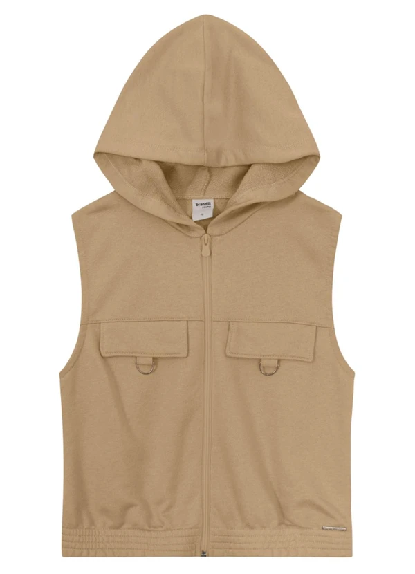 Young Class - Colete Menina em Moletom Marrom 3