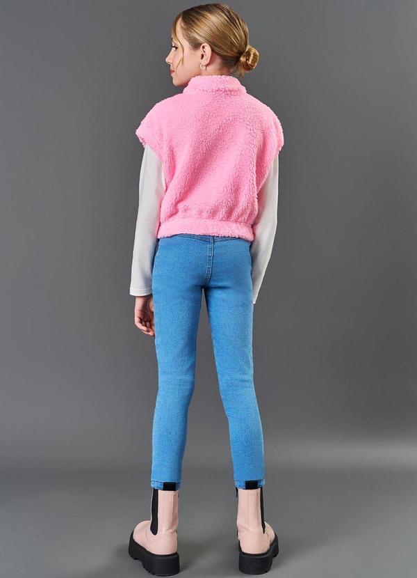 Catavento - Colete Menina em Pelo Carneirinho Rosa 4