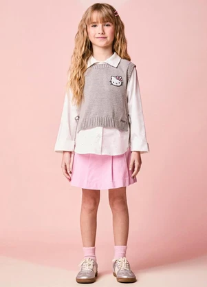 Momi - Colete Menina Infantil de Tricot da Hello Kitty - MOMI