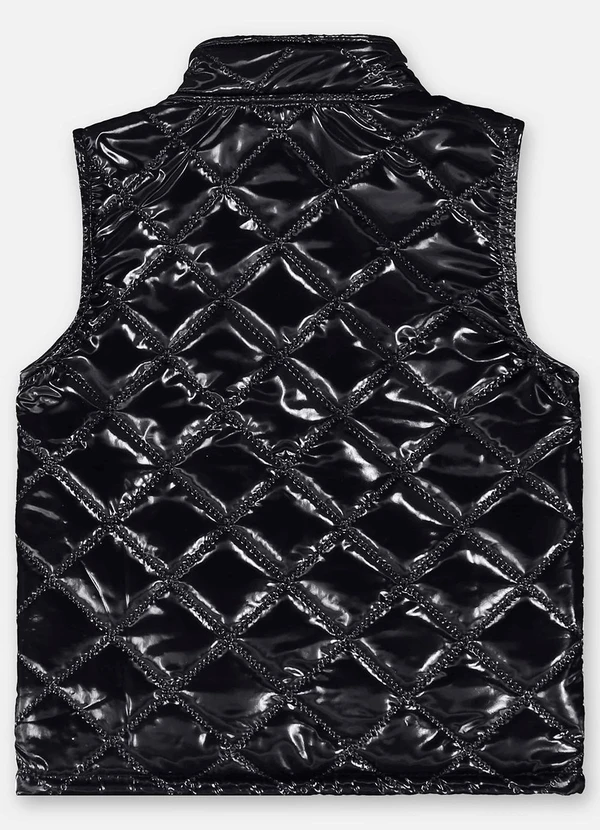 Up Baby - Colete Puffer Infantil para Menina Preto 4