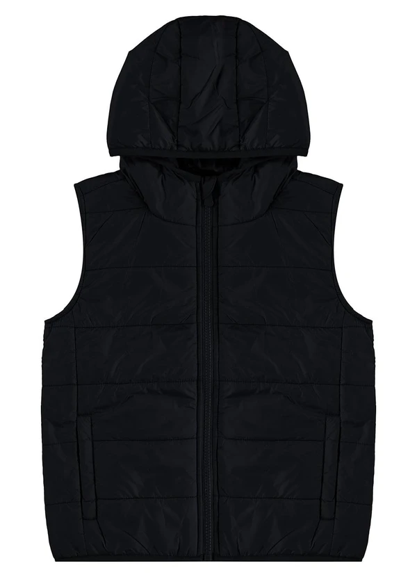 Malwee Kids - Colete Tafetá Unissex Preto