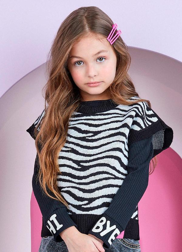 Momi - Colete Tricot Zebra Preto