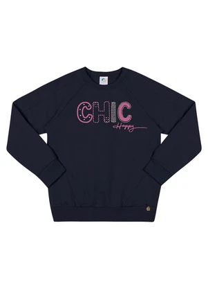 Outlet - Blusa Chic Happy Menina Azul - OUTLET