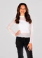 Turminha - Blusa Gola Alta Tule Brilhoso e Top Cotton Preto - variação: Branco