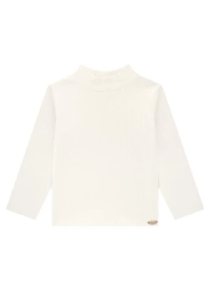 Milli e Nina - Blusa Infantil Manga Longa em Canelado Maxi Bege - MILLI E NINA