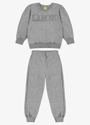 Rovi Kids - Blusão com Calça Moletom Cinza - ROVI KIDS