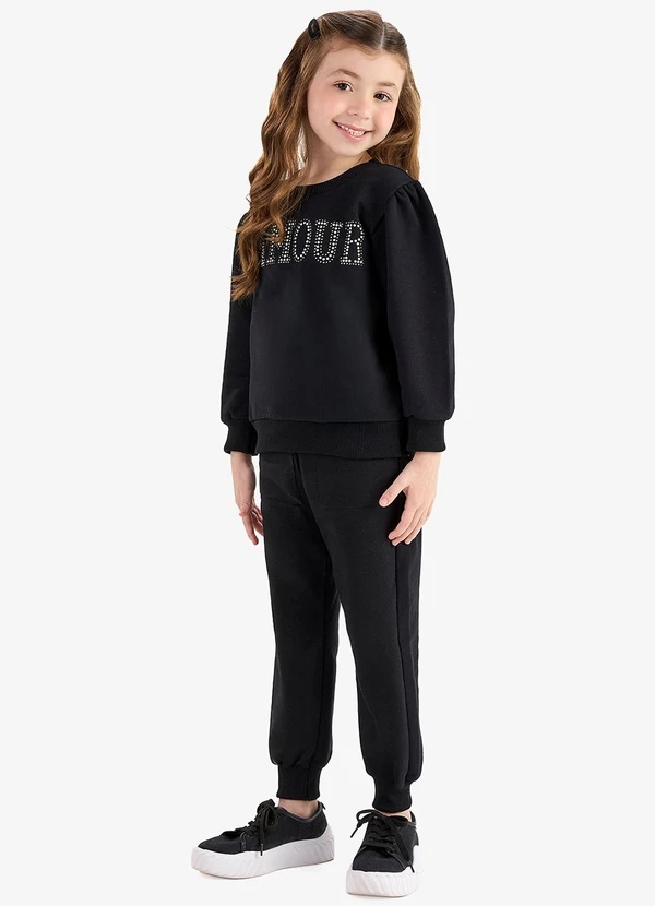 Rovi Kids - Blusão com Calça Moletom Preto 3