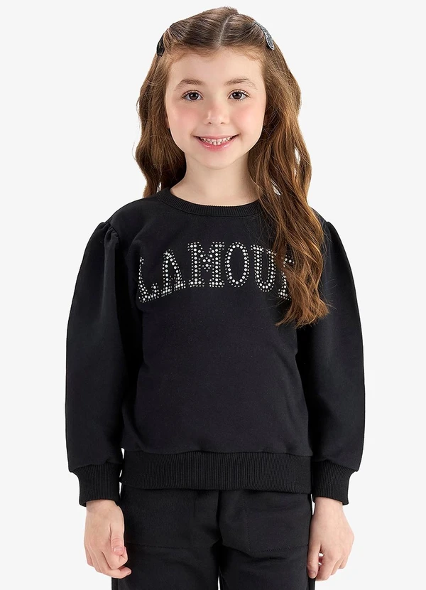 Rovi Kids - Blusão com Calça Moletom Preto 4