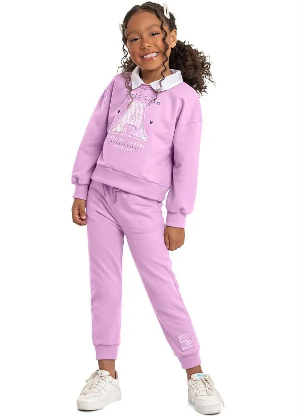 Quimby - Blusão Cropped Moletom Infantil Roxo 2