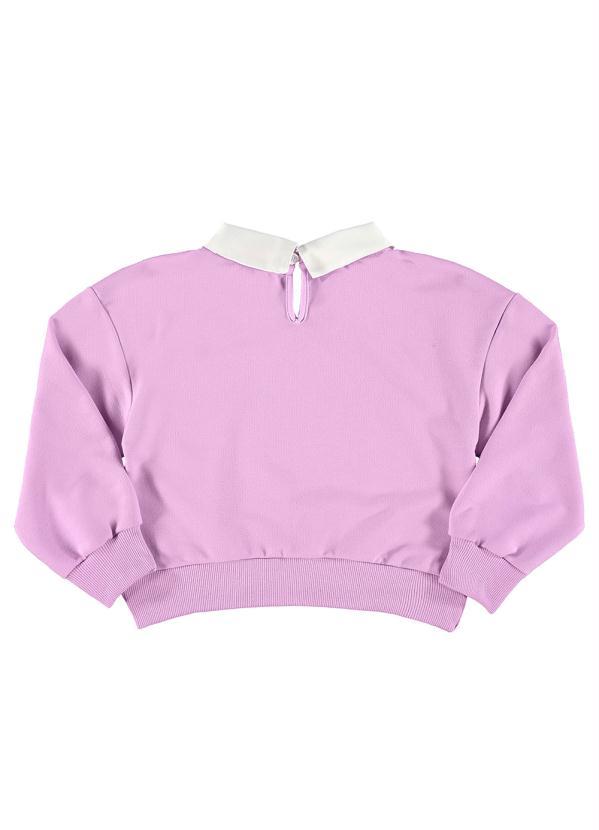 Quimby - Blusão Cropped Moletom Infantil Roxo 5