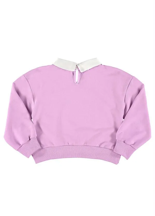 Quimby - Blusão Cropped Moletom Infantil Roxo 5