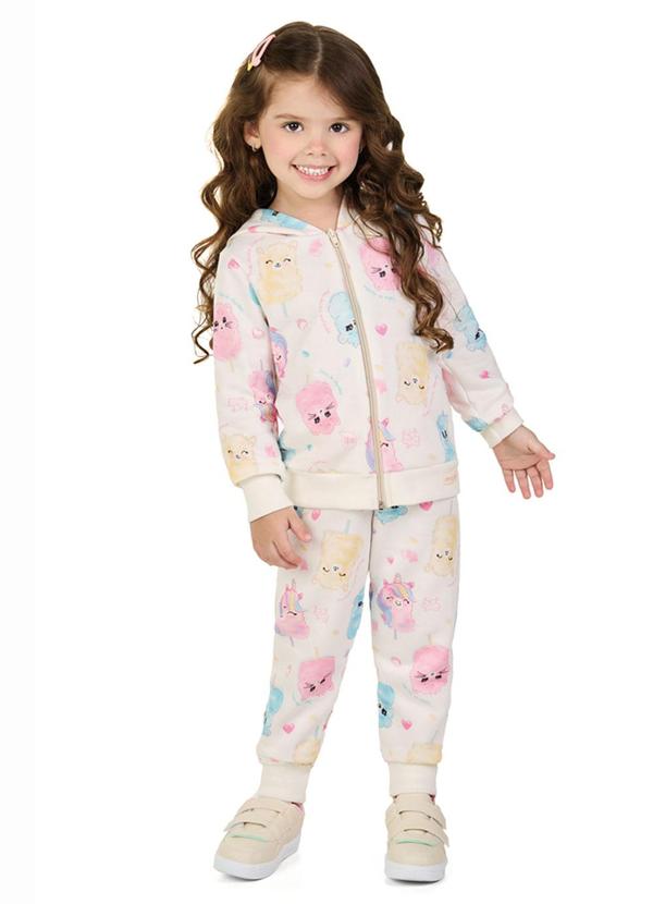 Marlan - Conj. Menina Jaqueta e Calça Algodocinhos Bege