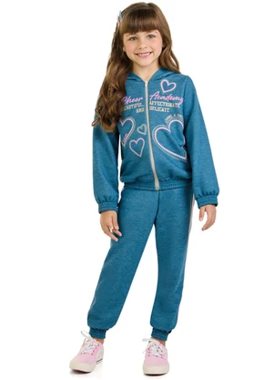 Marlan - Conj. Menina Jaqueta e Calça em Moletinho Azul - MARLAN