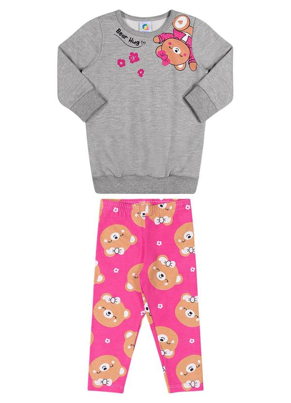 Alenice - Conjunto Abraço Ursinho Menina Cinza